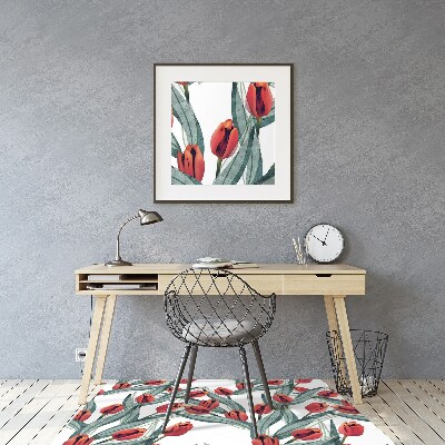 Office chair mat tulips