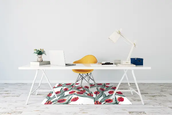 Office chair mat tulips