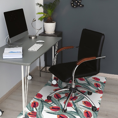 Office chair mat tulips