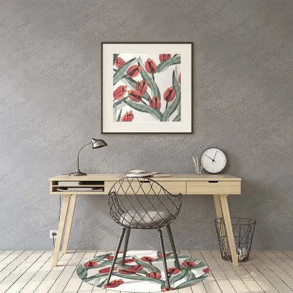 Office chair mat tulips