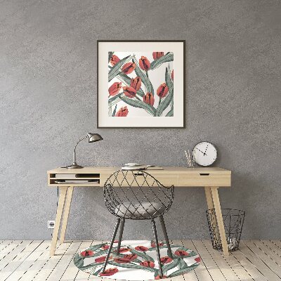 Office chair mat tulips