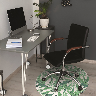 Office chair mat tropical leaf