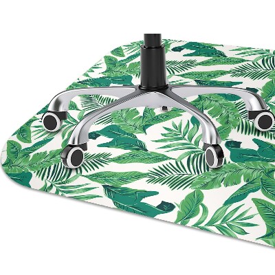 Office chair mat tropical leaf