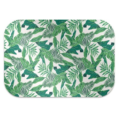 Office chair mat tropical leaf