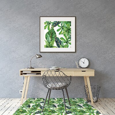 Office chair floor protector leafy pattern