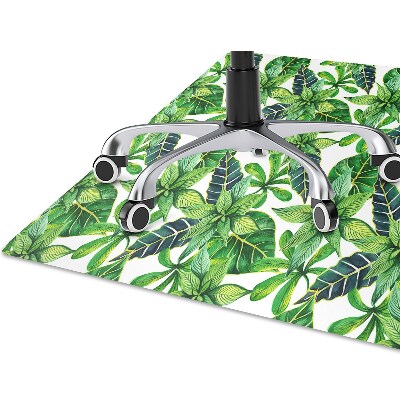 Office chair floor protector leafy pattern