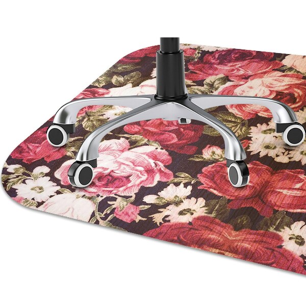 Desk chair mat Red roses