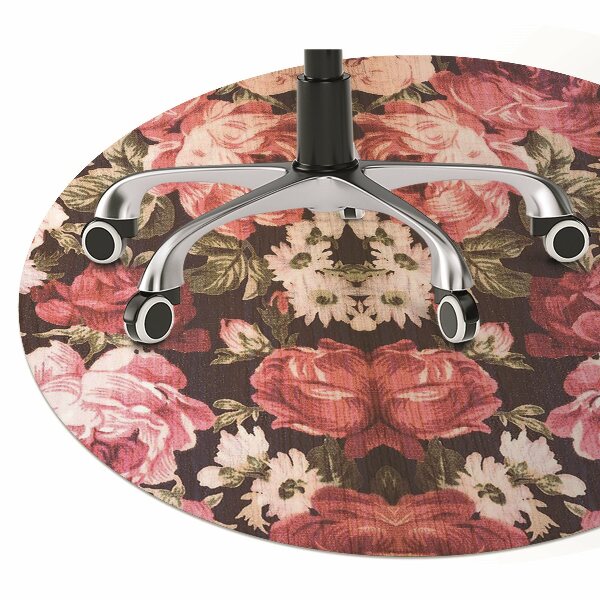 Desk chair mat Red roses