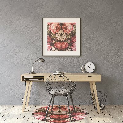 Desk chair mat Red roses