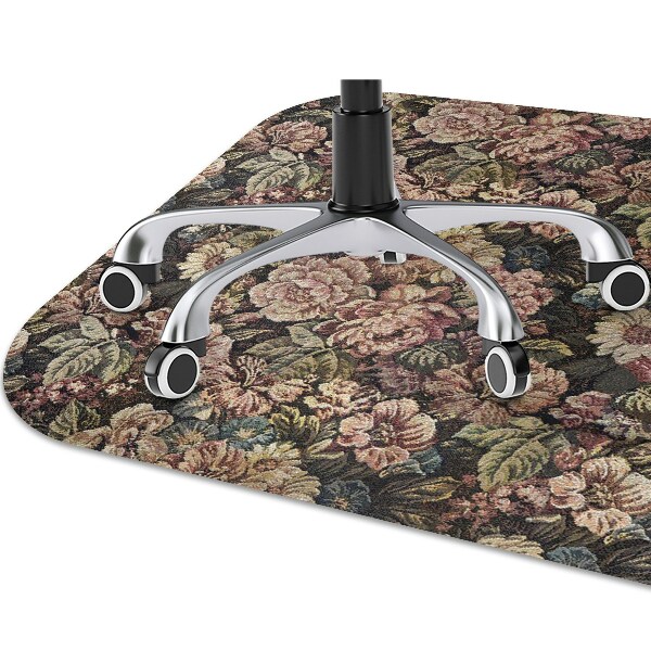 Computer chair mat woven flowers