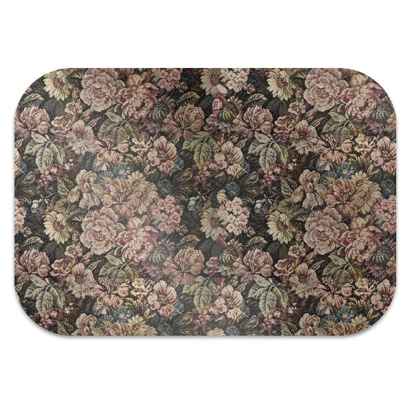 Computer chair mat woven flowers