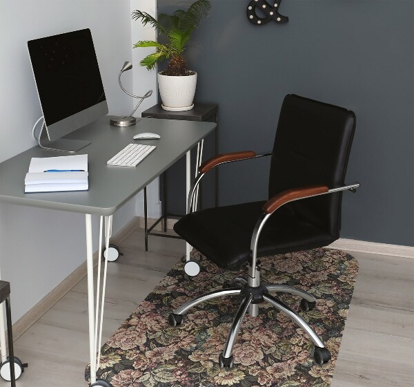 Computer chair mat woven flowers