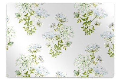 Chair mat floor panels protector delicate flowers