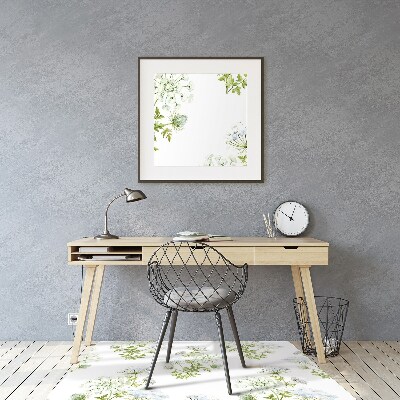 Chair mat floor panels protector delicate flowers