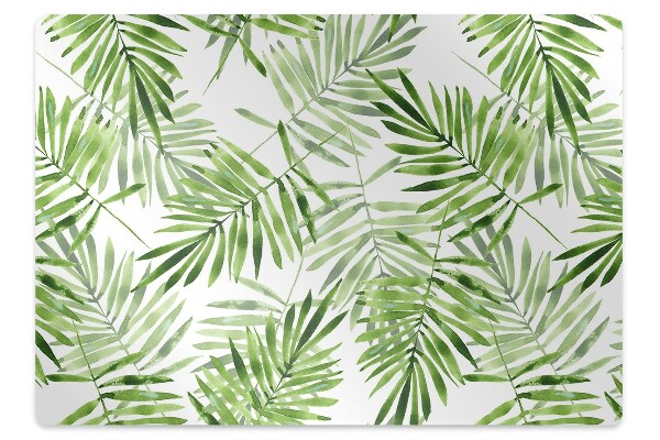 Office chair mat watercolor leaves