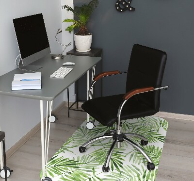 Office chair mat watercolor leaves