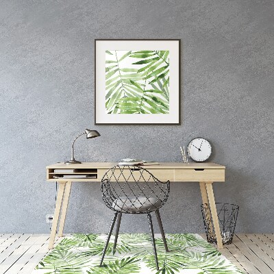 Office chair mat watercolor leaves