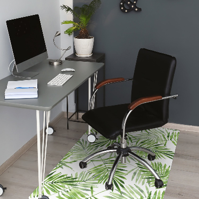 Office chair mat watercolor leaves