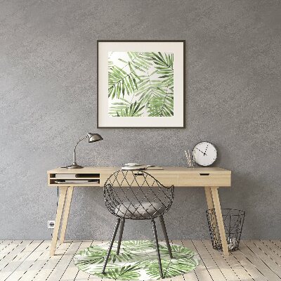 Office chair mat watercolor leaves