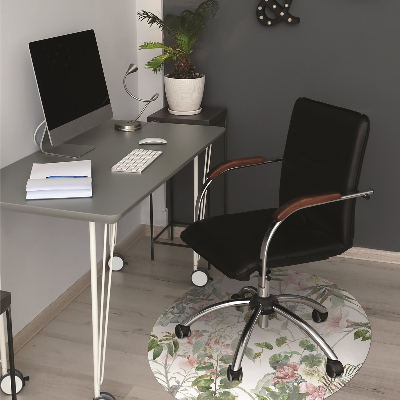 Office chair mat delicate Flower