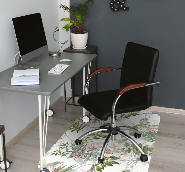 Office chair mat delicate Flower