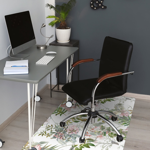 Office chair mat delicate Flower