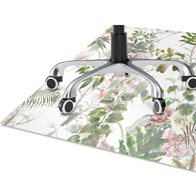 Office chair mat delicate Flower