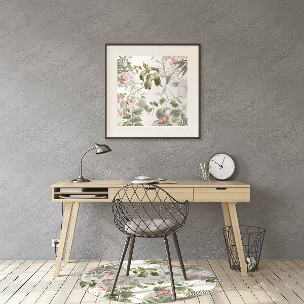 Office chair mat delicate Flower