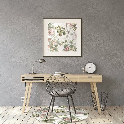 Office chair mat delicate Flower