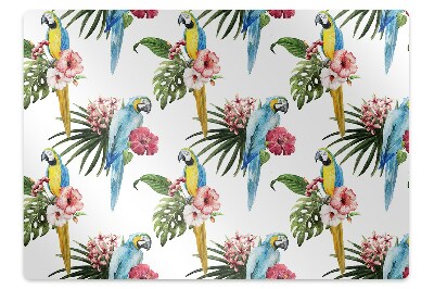 Office chair mat Parrots and Flowers