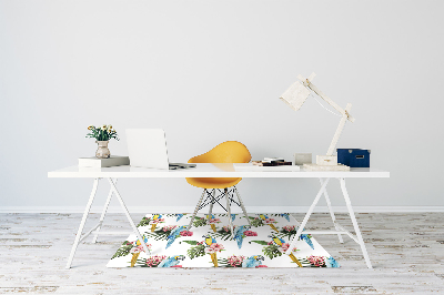 Office chair mat Parrots and Flowers