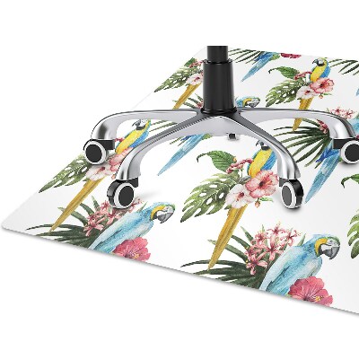 Office chair mat Parrots and Flowers