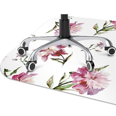 Office chair mat Peonies