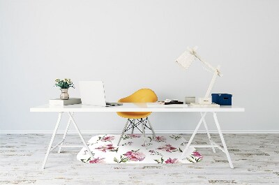 Office chair mat Peonies