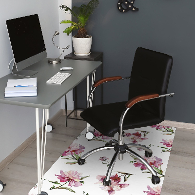 Office chair mat Peonies