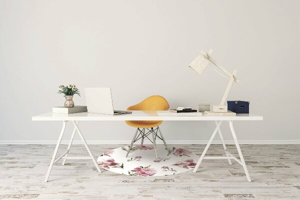 Office chair mat Peonies