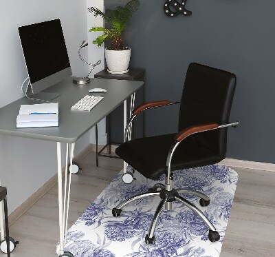 Office chair mat Peonies