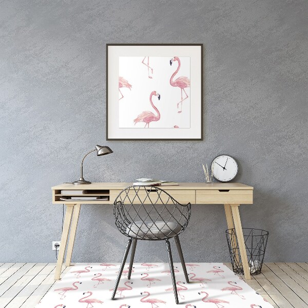 Office chair mat Flamingos