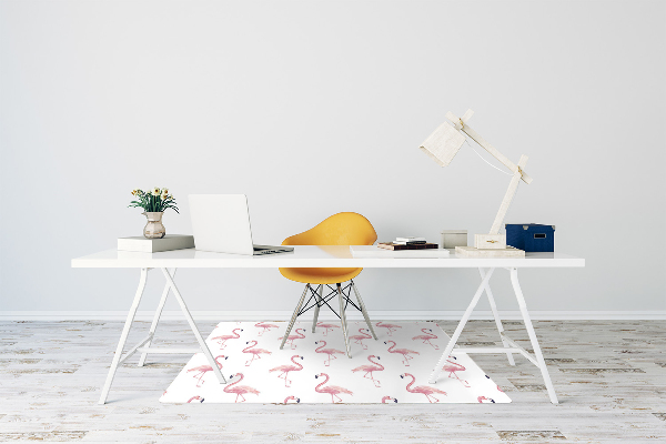 Office chair mat Flamingos