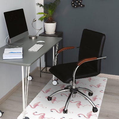 Office chair mat Flamingos