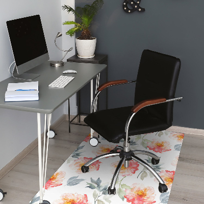 Office chair mat Spring flowers