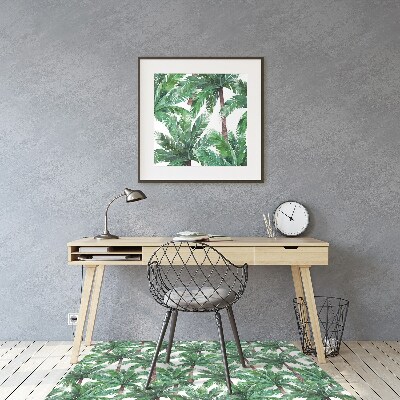 Chair mat floor panels protector tropical palm trees