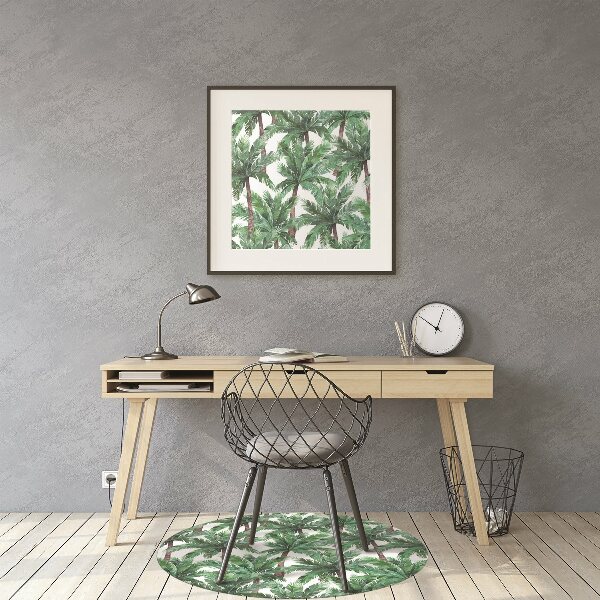 Chair mat floor panels protector tropical palm trees