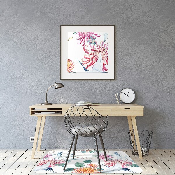 Office chair mat Herons in flowers