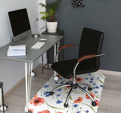 Office chair mat Poppies