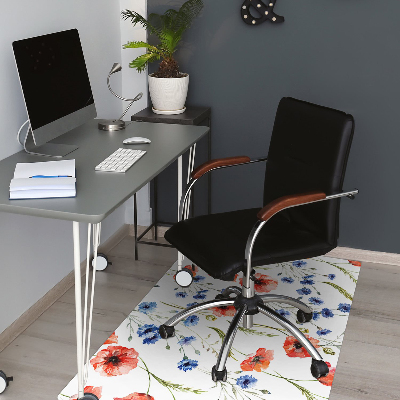 Office chair mat Poppies