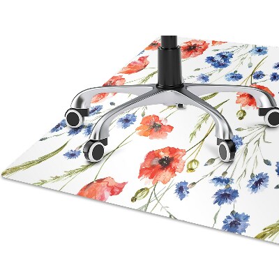 Office chair mat Poppies