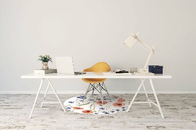 Office chair mat Poppies