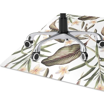 Office chair mat Leaves and flowers