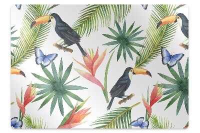 Office chair mat Toucans and butterflies